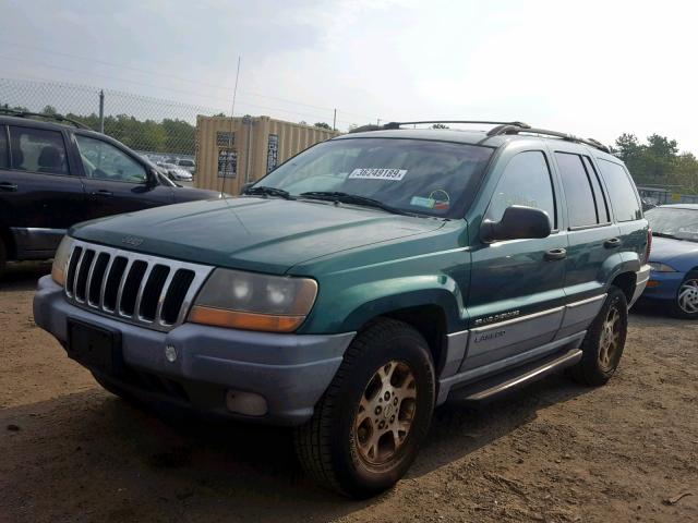 1J4GW48S3YC238827 - 2000 JEEP GRAND CHER GREEN photo 2