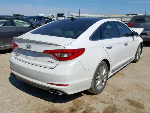 5NPE34AF2FH067086 - 2015 HYUNDAI SONATA SPO WHITE photo 4