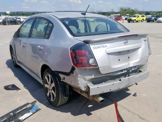 3N1AB6AP6CL740238 - 2012 NISSAN SENTRA 2.0 SILVER photo 3