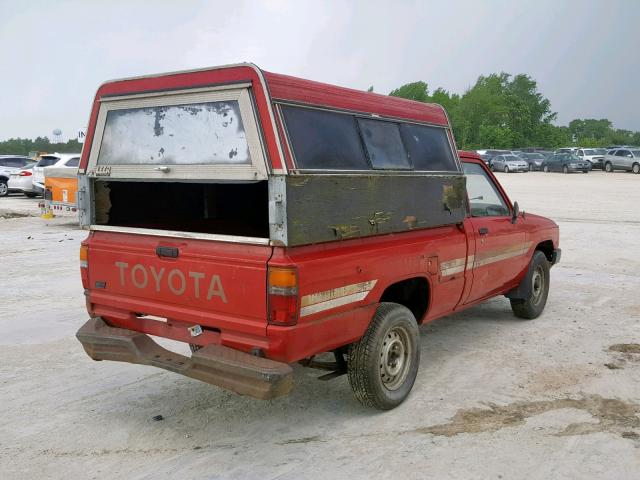 JT4RN50R8H0221118 - 1987 TOYOTA PICKUP 1/2 RED photo 4