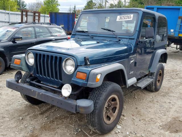 1J4FY19SXVP451393 - 1997 JEEP WRANGLER / GREEN photo 2