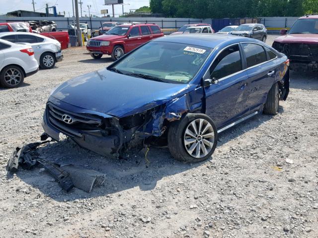 5NPE34AFXHH469523 - 2017 HYUNDAI SONATA SPO BLUE photo 2