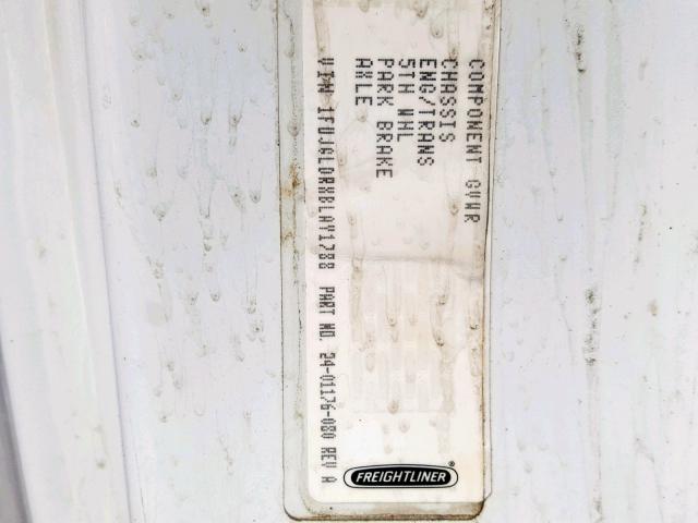 1FUJGLDRXBLAY1788 - 2011 FREIGHTLINER CASCADIA 1 WHITE photo 10