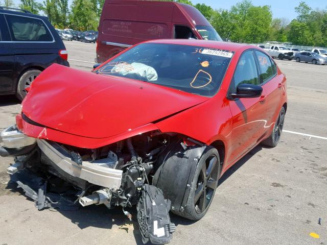 1C3CDFBB3GD578538 - 2016 DODGE DART SXT RED photo 2