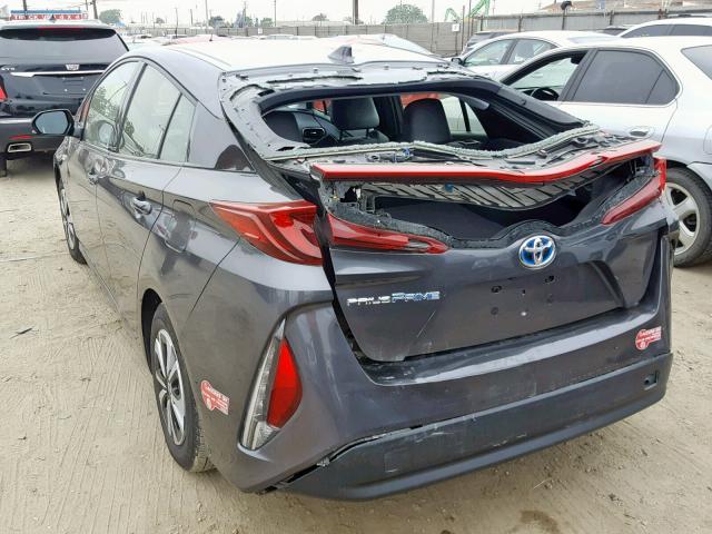 JTDKARFPXH3064877 - 2017 TOYOTA PRIUS PRIM ნაცრისფერი ფოტო 3