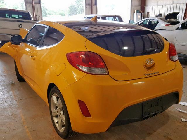 KMHTC6AD7DU136130 - 2013 HYUNDAI VELOSTER YELLOW photo 3