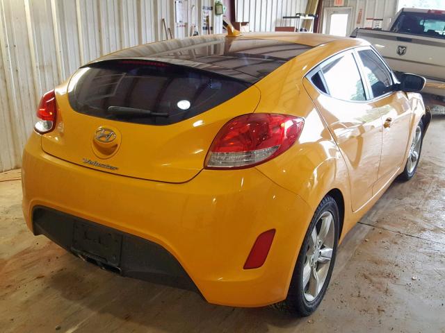 KMHTC6AD7DU136130 - 2013 HYUNDAI VELOSTER YELLOW photo 4