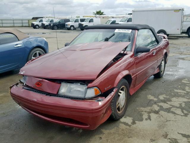 1G1JF34T2P7307429 - 1993 CHEVROLET CAVALIER Z MAROON photo 2