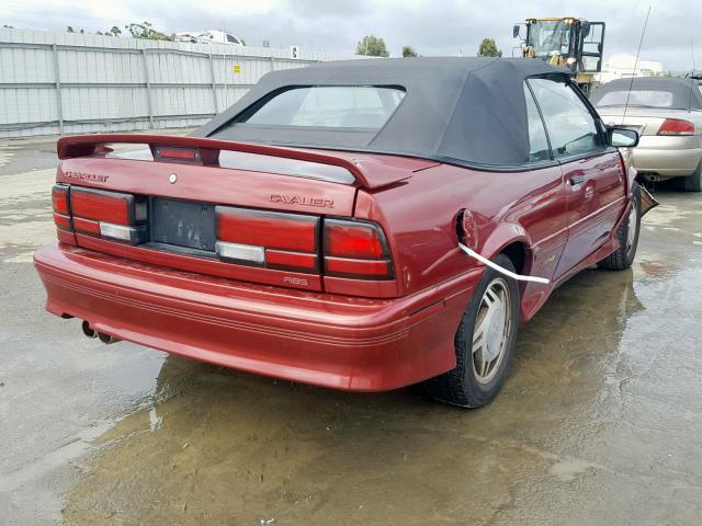 1G1JF34T2P7307429 - 1993 CHEVROLET CAVALIER Z MAROON photo 4