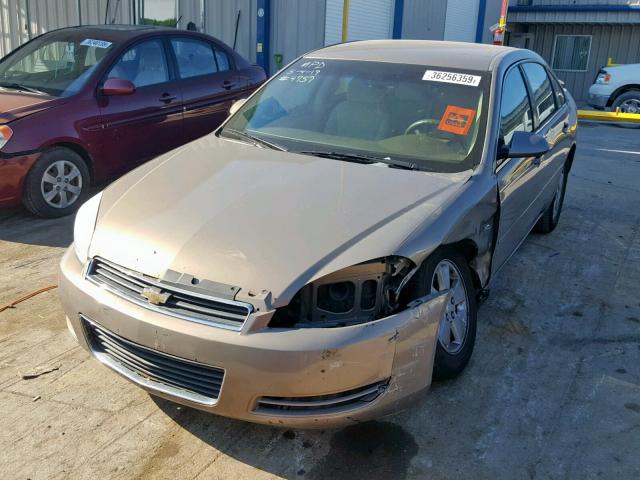 2G1WT55K379104757 - 2007 CHEVROLET IMPALA LT TAN photo 2