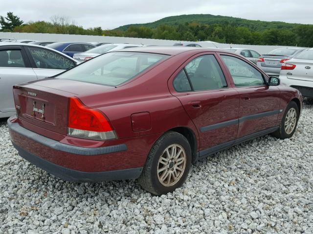 YV1RS64A242354582 - 2004 VOLVO S60 BURGUNDY photo 4