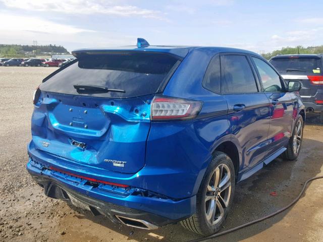 2FMPK4AP9JBB31371 - 2018 FORD EDGE SPORT BLUE photo 4