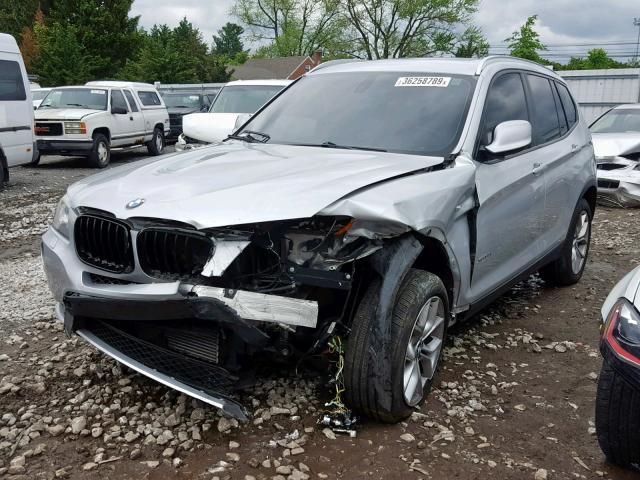 5UXWX7C58BLL15490 - 2011 BMW X3 XDRIVE3 SILVER photo 2