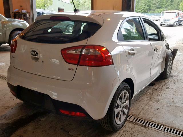 KNADM5A34E6410782 - 2014 KIA RIO LX WHITE photo 4