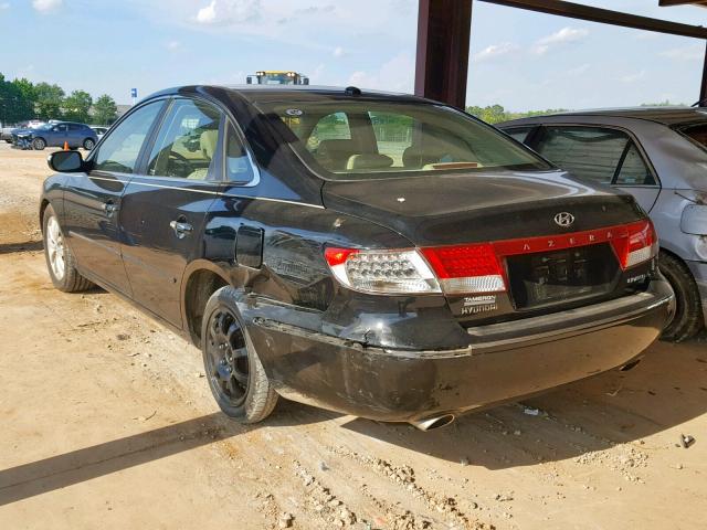 KMHFC46F27A228635 - 2007 HYUNDAI AZERA SE BLACK photo 3