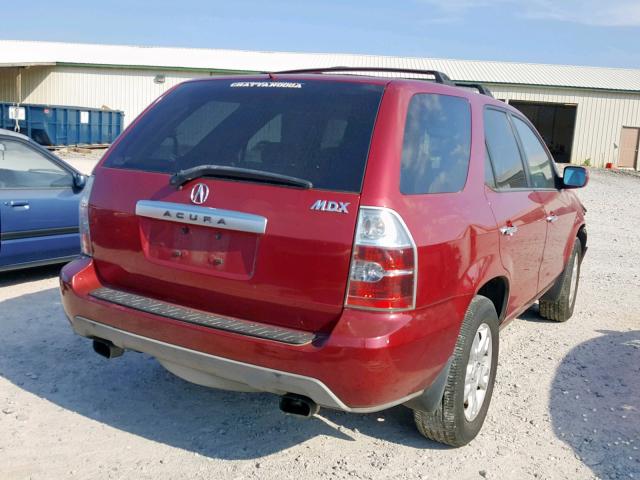 2HNYD18716H501637 - 2006 ACURA MDX TOURIN RED photo 4