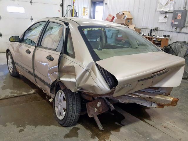 1FAHP34N67W295379 - 2007 FORD FOCUS ZX4 TAN photo 3