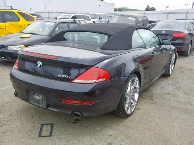 WBAEB53509CX64542 - 2009 BMW 650 I BLACK photo 4