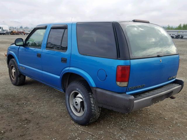 1GNDT13W6S2228436 - 1995 CHEVROLET BLAZER BLUE photo 3