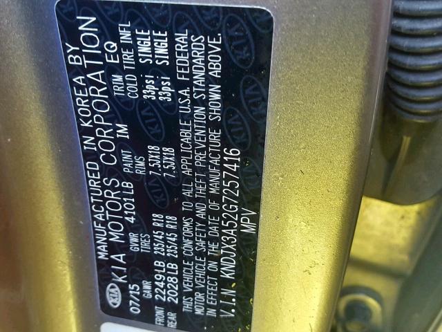 KNDJX3A52G7257416 - 2016 KIA SOUL ! Grafit foto 10