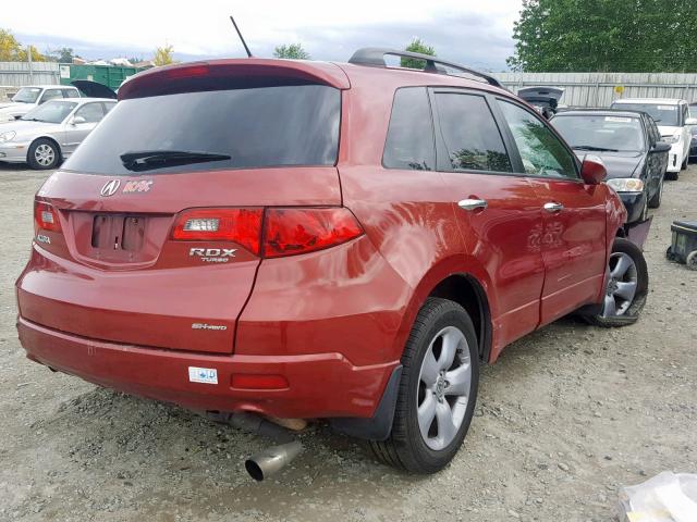 5J8TB18598A015861 - 2008 ACURA RDX TECHNO MAROON photo 4