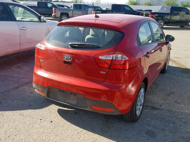 KNADM5A37C6037685 - 2012 KIA RIO LX RED photo 4