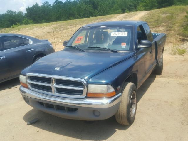 1B7GL22X2WS616775 - 1998 DODGE DAKOTA GREEN photo 2