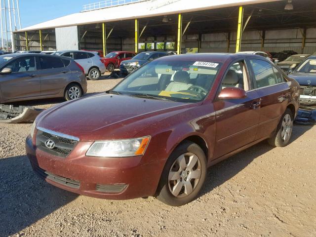 5NPET46C58H350292 - 2008 HYUNDAI SONATA MAROON photo 2