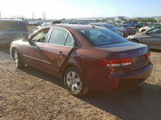 5NPET46C58H350292 - 2008 HYUNDAI SONATA MAROON photo 3