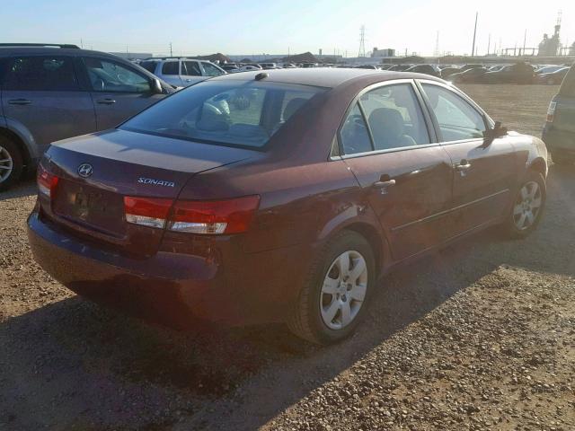 5NPET46C58H350292 - 2008 HYUNDAI SONATA MAROON photo 4