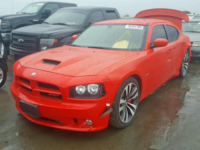 2B3KA73W07H821640 - 2007 DODGE CHARGER SR RED photo 2