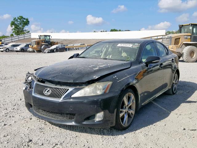 JTHBF5C25A5114662 - 2010 LEXUS IS 250 BLACK photo 2