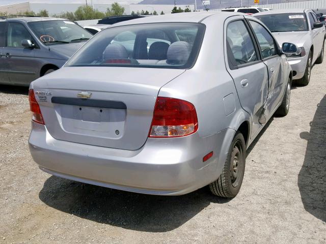 KL1TD56686B653805 - 2006 CHEVROLET AVEO BASE Күміс фото 4