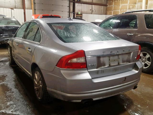 YV1902AH6D1165780 - 2013 VOLVO S80 T6 SILVER photo 3