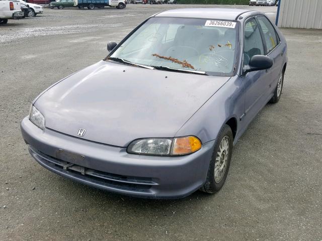 1HGEG8640RL012141 - 1994 HONDA CIVIC DX GRAY photo 2