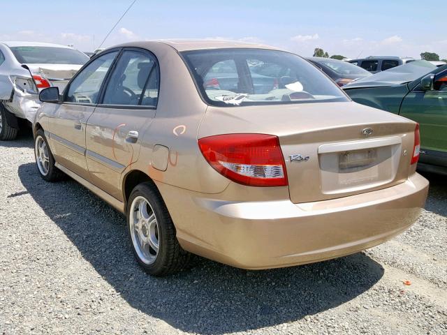 KNADC125656384844 - 2005 KIA RIO GOLD photo 3