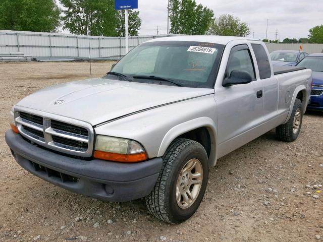 1D7HL12X93S114538 - 2003 DODGE DAKOTA SXT SILVER photo 2