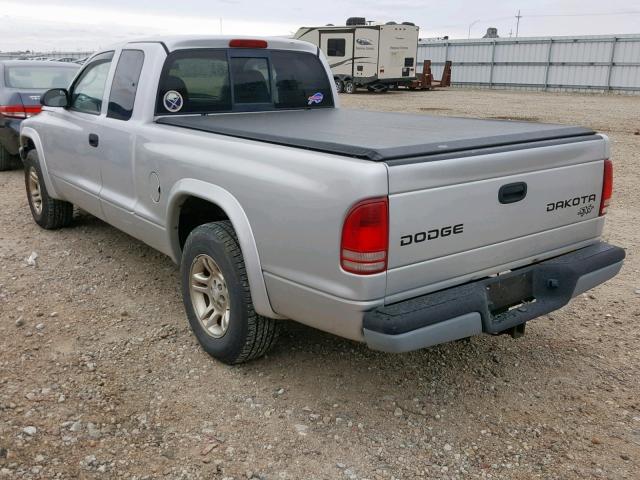 1D7HL12X93S114538 - 2003 DODGE DAKOTA SXT SILVER photo 3