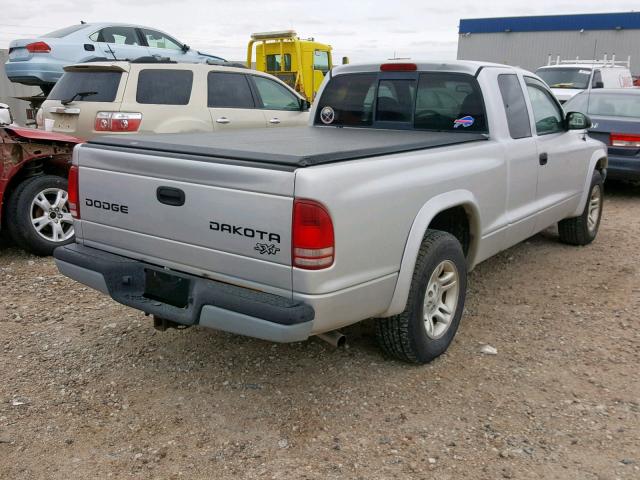 1D7HL12X93S114538 - 2003 DODGE DAKOTA SXT SILVER photo 4