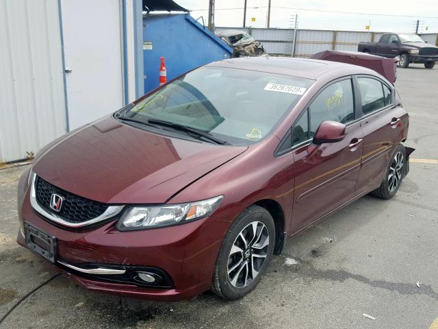 19XFB2F99DE076240 - 2013 HONDA CIVIC EXL MAROON photo 2