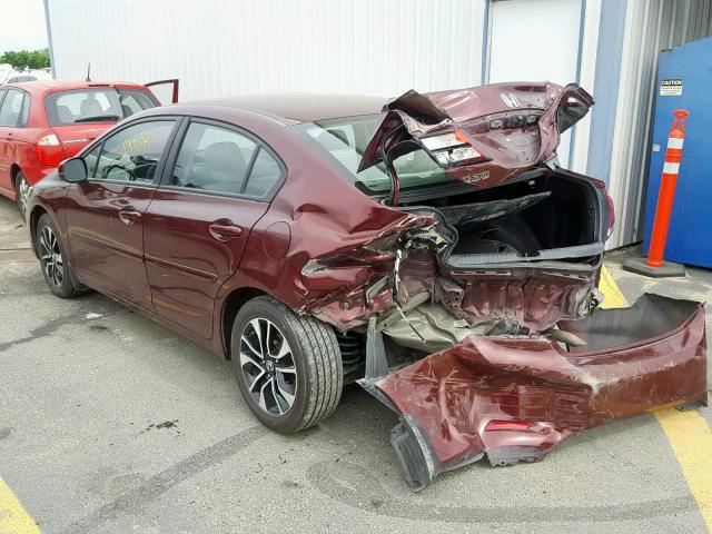 19XFB2F99DE076240 - 2013 HONDA CIVIC EXL MAROON photo 3