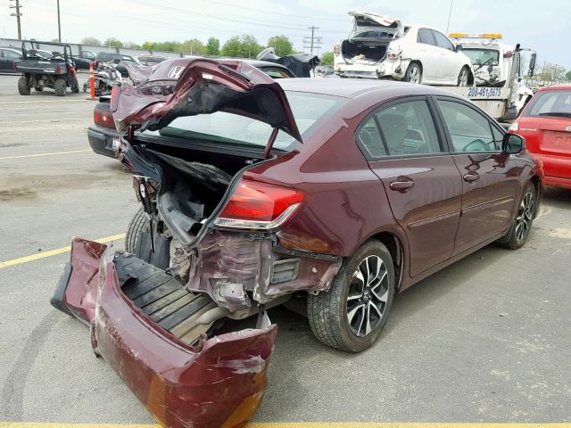 19XFB2F99DE076240 - 2013 HONDA CIVIC EXL MAROON photo 4