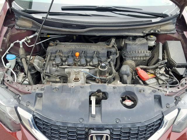 19XFB2F99DE076240 - 2013 HONDA CIVIC EXL MAROON photo 7