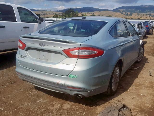 3FA6P0SU0DR386677 - 2013 FORD FUSION TIT TEAL photo 4