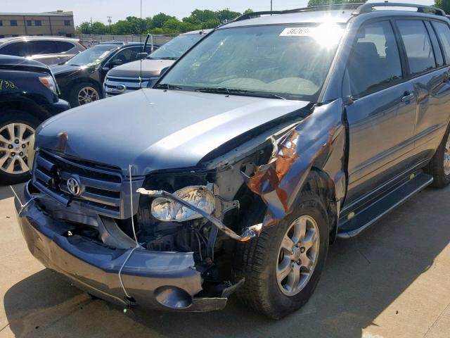 JTEGD21A860138833 - 2006 TOYOTA HIGHLANDER BLUE photo 9