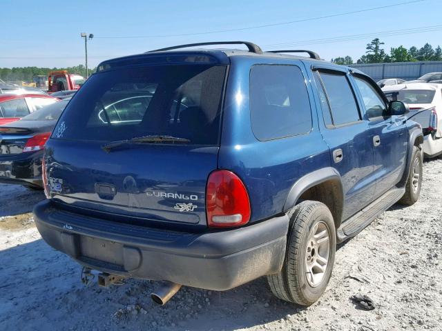 1D4HR38N73F615272 - 2003 DODGE DURANGO SP BLUE photo 4