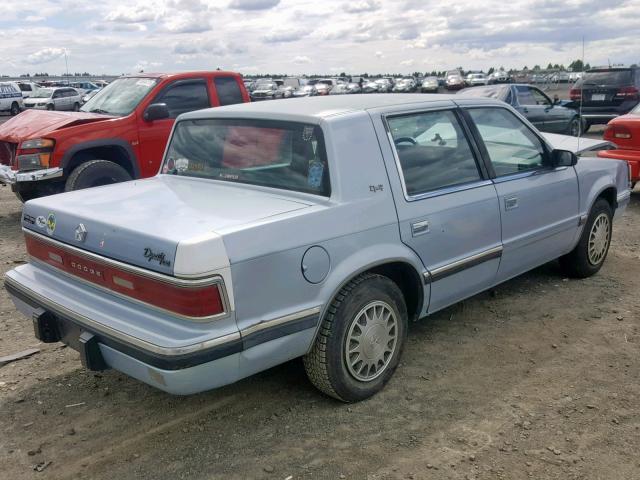 1B3XC56R7ND725797 - 1992 DODGE DYNASTY LE BLUE photo 4