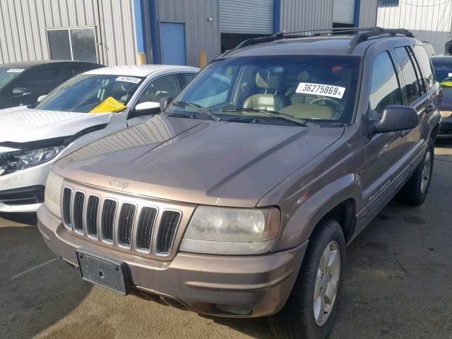 1J4GW58N11C669169 - 2001 JEEP GRAND CHER BROWN photo 2