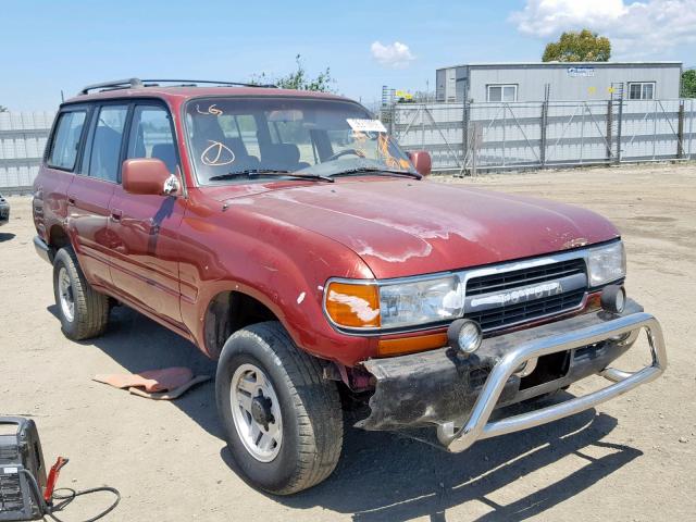 JT3FJ80W8M0034949 - 1991 TOYOTA LAND CRUIS BURGUNDY photo 1