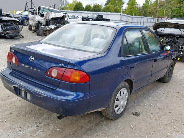 2T1BR12E21C488839 - 2001 TOYOTA COROLLA CE BLUE photo 4